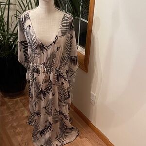 Kona Sol Leaf Patterned Cover-Up